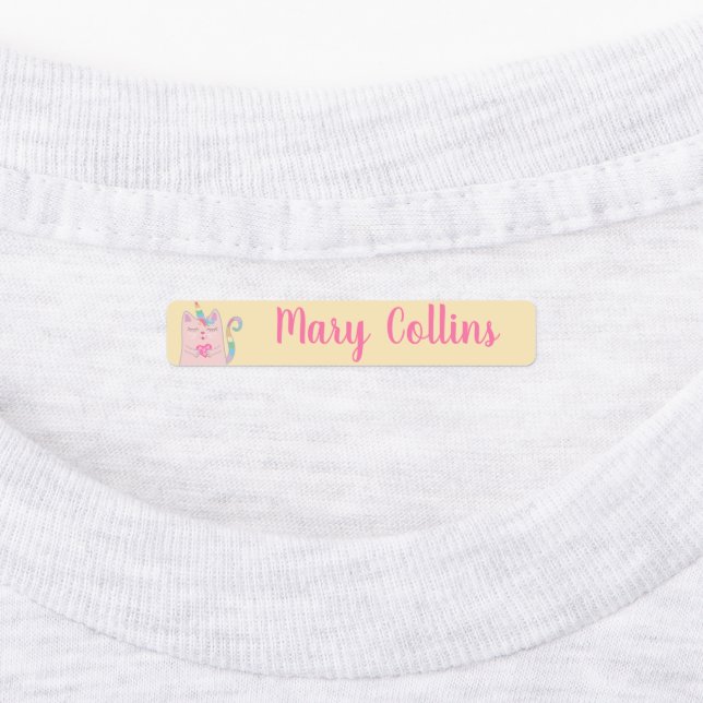 Cute caticorn kids Clothing Label (Affixed)