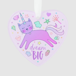 Cute Caticorn Purple Personalized Ornament