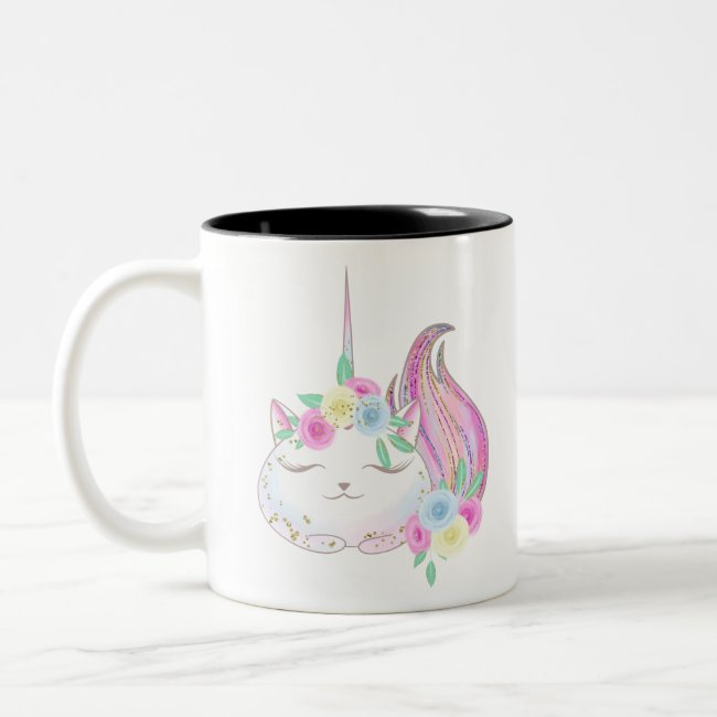 Cute Caticorn Two-Tone Coffee Mug