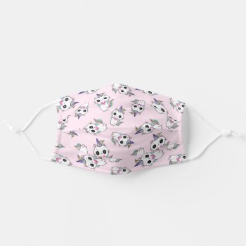 Cute Caticorn Unicorn Pattern Pink Adult Cloth Face Mask by InTrendPatterns at Zazzle