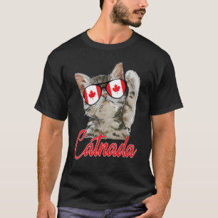 Cute Catnada Canada Cat Maple Leaf Canadian Flag S T-Shirt
