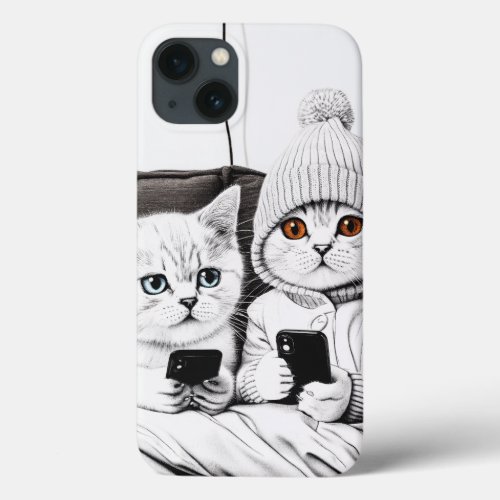Cute cats 02 iPhone 13 case