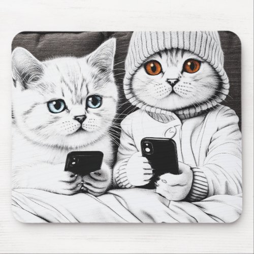 Cute cats 02 mouse pad