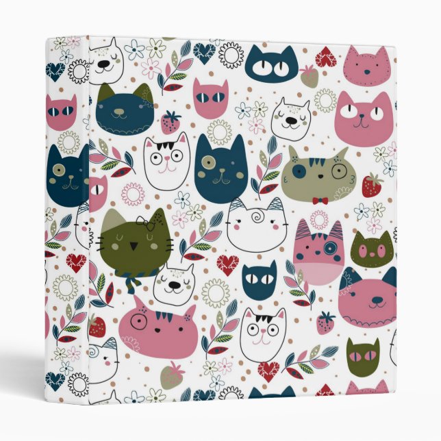 Cute Cats 3 Ring Binder (Front/Spine)