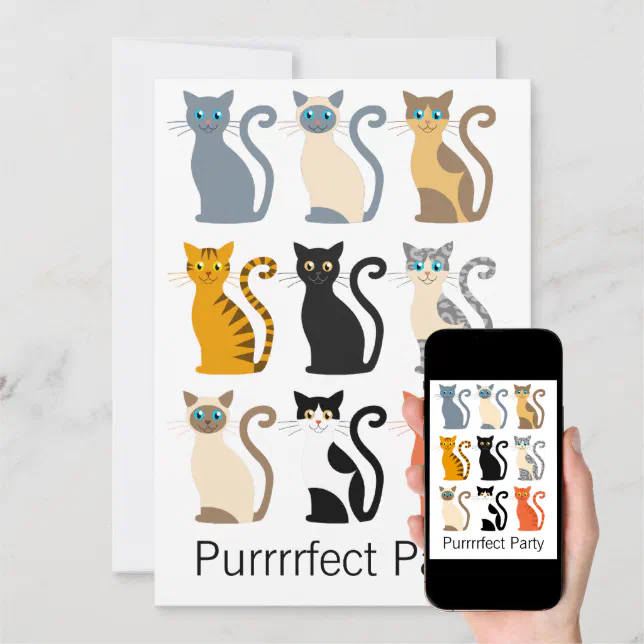 Cute Cats 40th Birthday Invitation | Zazzle
