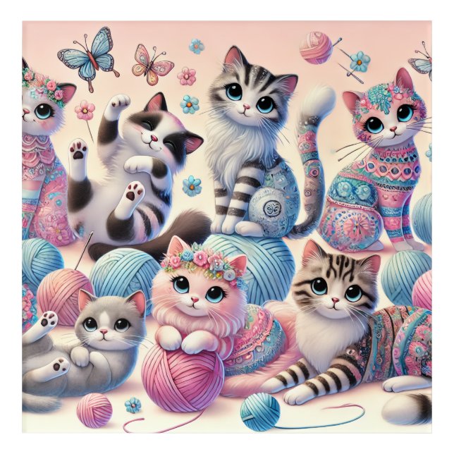 Cute Cats Acrylic Print (Front)