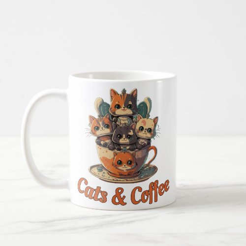 cute cats and coffee  coffee mug