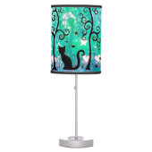 Cute Cats and Curly Trees Illustration Table Lamp (Front)