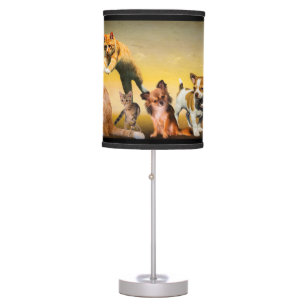 Cute Cats and Dogs Animal Lover Table Lamp