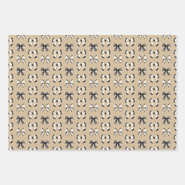Cute Cats and Ghosts Halloween  Wrapping Paper Sheets (Front)