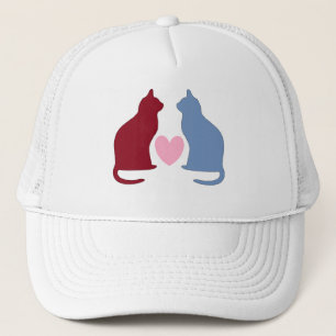 Cute Cats and Heart Love Trucker Hat