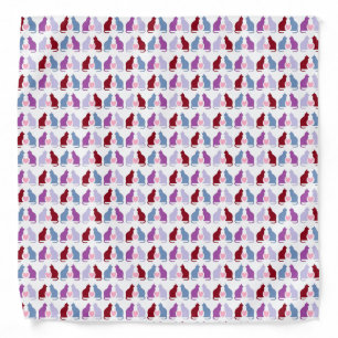 Cute Cats and Hearts Pattern Bandana