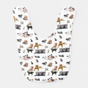 Cute Cats and kittens photographic pattern Baby Bib