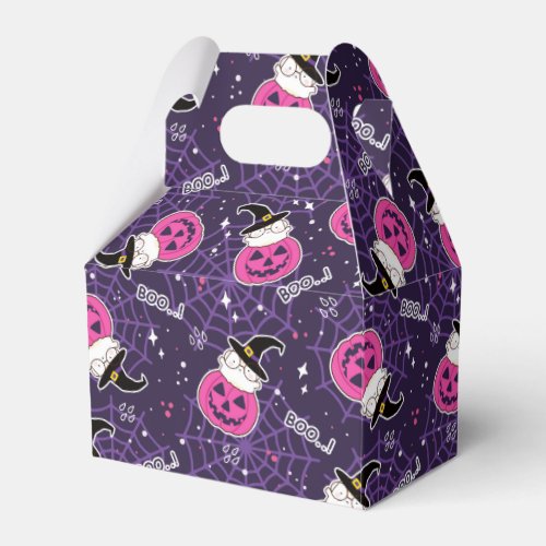 Cute Cats and Pumpkins Halloween Pattern Favor Boxes