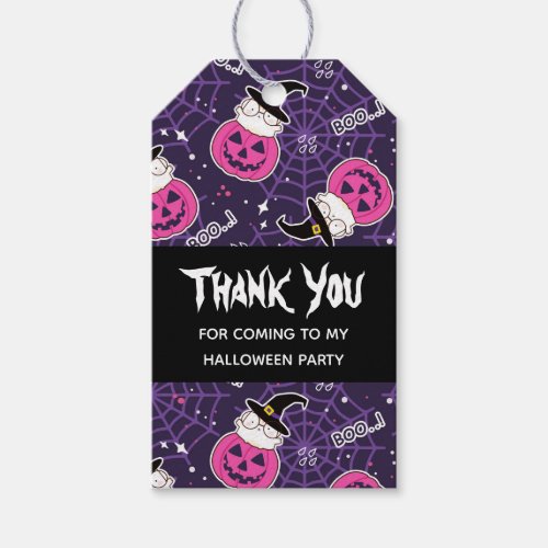 Cute Cats and Pumpkins Halloween Pattern Gift Tags