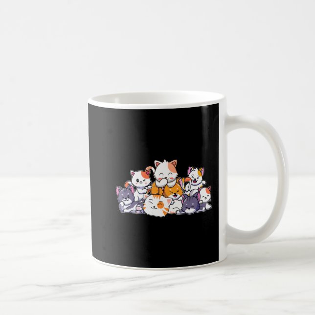 Cute Cats Anime Kawaii Japanese Otaku Neko Gift Wh Coffee Mug (Right)