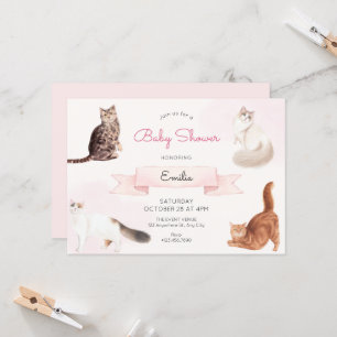 Cute cats baby shower invitation