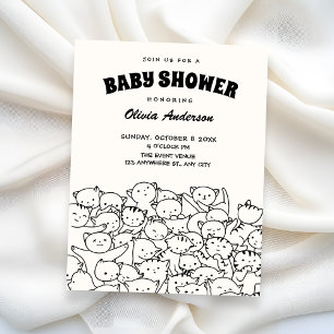 Cute cats baby shower invitation