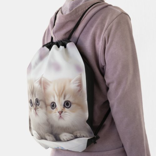 cute cats backpacks drawstring bag
