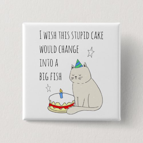 Cute Cats Birthday Cake Wish Button