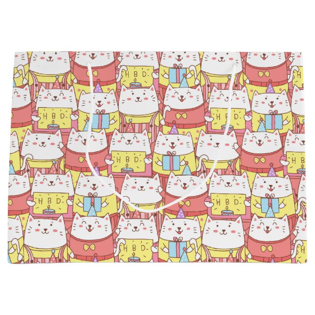 Cute Cats Birthday Gift Bag (Front)