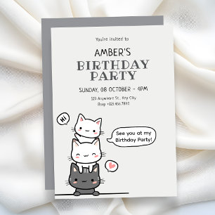 Cute cats birthday invitation
