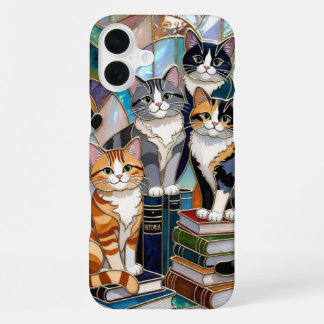 Cute Cats Bookshelf Phone Case Cat Lover