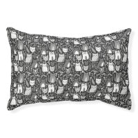 Cute Cats Botanical Floral Pets Black &White Kitty