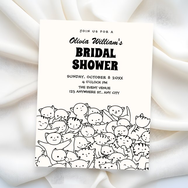 Cute cats bridal shower invitation (Creator Uploaded)