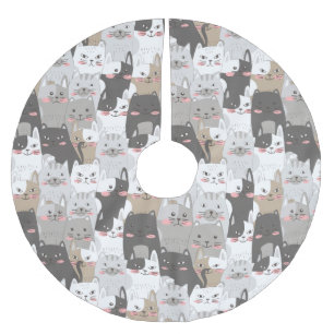 Cute Cats Brushed Polyester Tree Skirt
