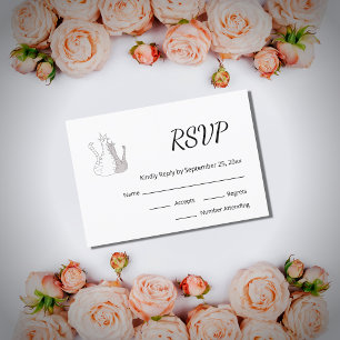 Cute Cats Cartoon Drawing Wedding RSVP Card