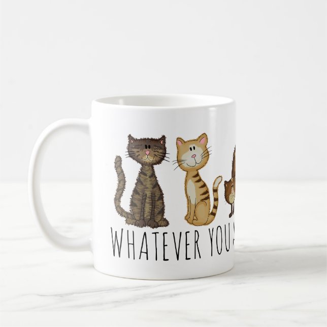 Cute Cats Cartoon Personalized Coffee Mug (Left)