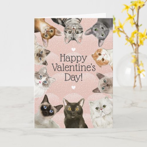 Cute Cats   Cat Lover Happy Valentines Day Card