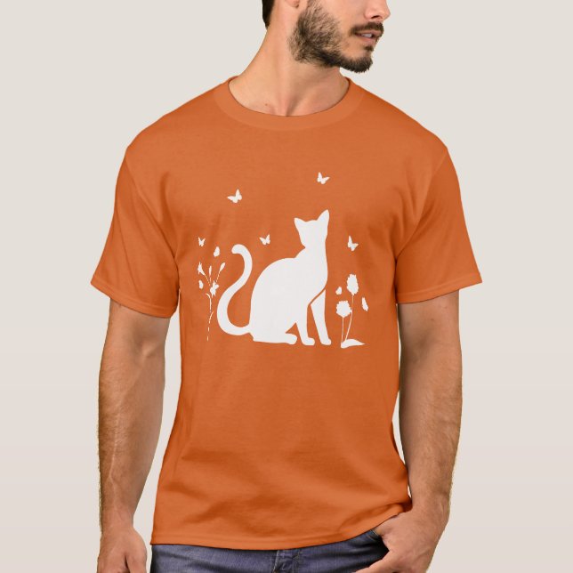 Cute Cats Cat Lover I Cute Cats Butterflies family T-Shirt (Front)