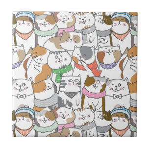 Cute Cats  Ceramic Tile