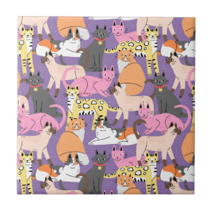 Cute Cats Ceramic Tile