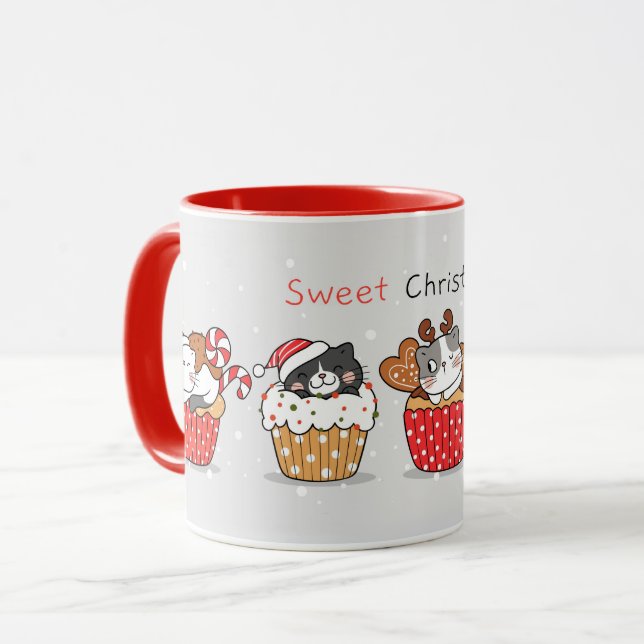 Cute Cats Christmas Mug (Front Left)