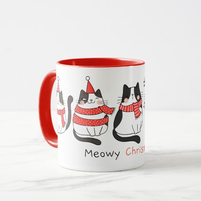 Cute Cats Christmas Mug (Front Left)