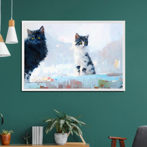 Cute cats collection framed art