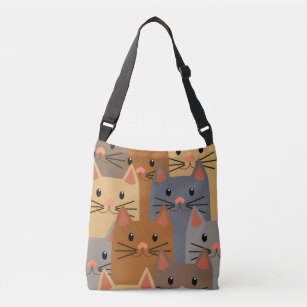 Shoulder Bag,Tosangn Cute Cat Zipper Closure Leather Cross Body Purse Handbag Messenger Bag Cat 