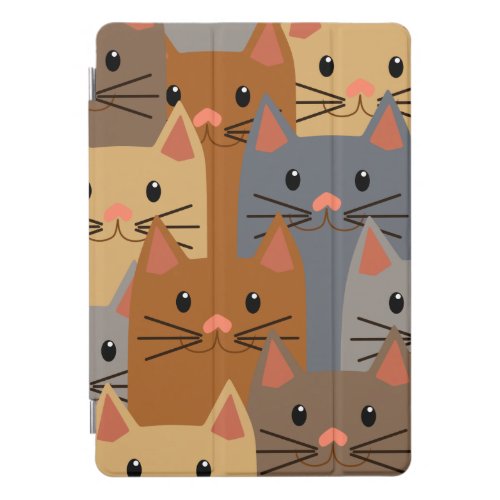 Cute Cats Colorful Cat Face Collage iPad Pro Cover