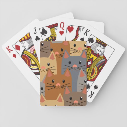 Cute Cats Colorful Cat Face Collage Playing Cards