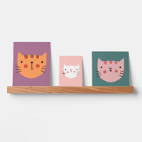Cute Cats Colorful Kids Nursery Picture Ledge
