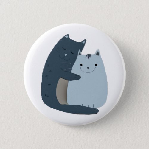 Cute Cats Cuddling Art Button
