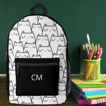 Cute Cats Custom Monogram Backpack 