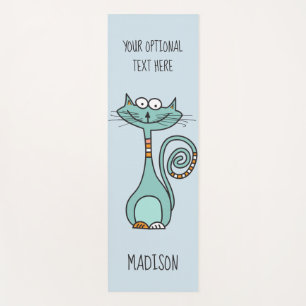 Cute Cats custom name & color yoga mat