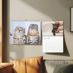 Cute Cats Customizable Photo Wall Calendar