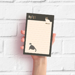 Cute Cats Dark Gray Lined Post-it Notes