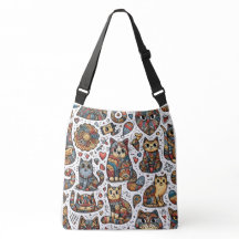 Cute Cats Doodle Cross Body Bag