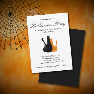 Cute Cats Drawing Elegant Halloween Party  Invitation